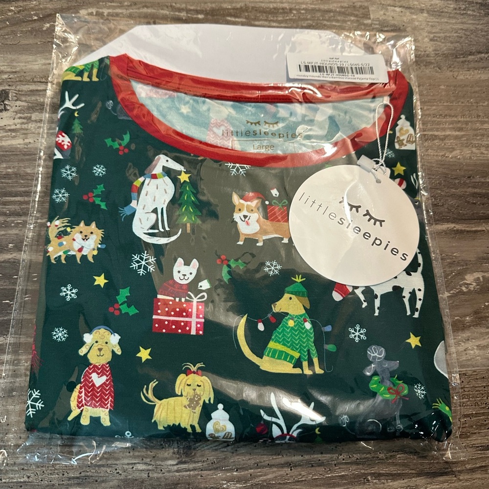 NWT LITTLE SLEEPIES Holiday Hounds
Men's L Bamboo Viscose Pajama Top